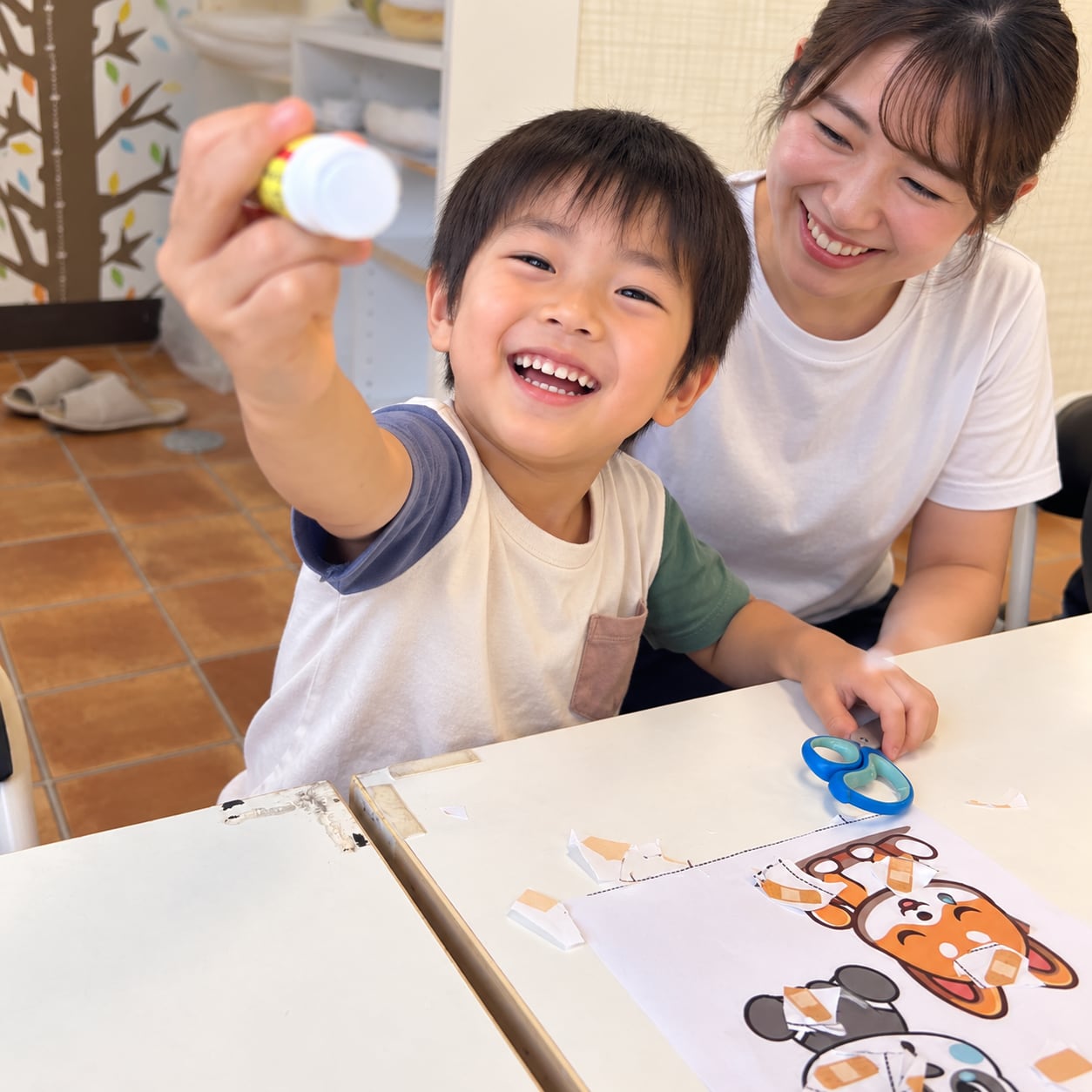 手指・机上課題の様子