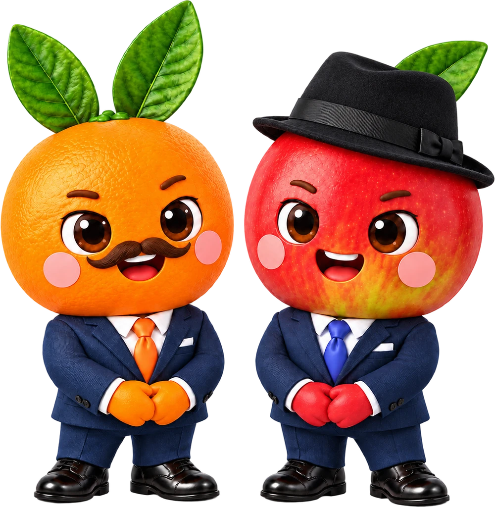スーツ姿のレジくんとプルくん